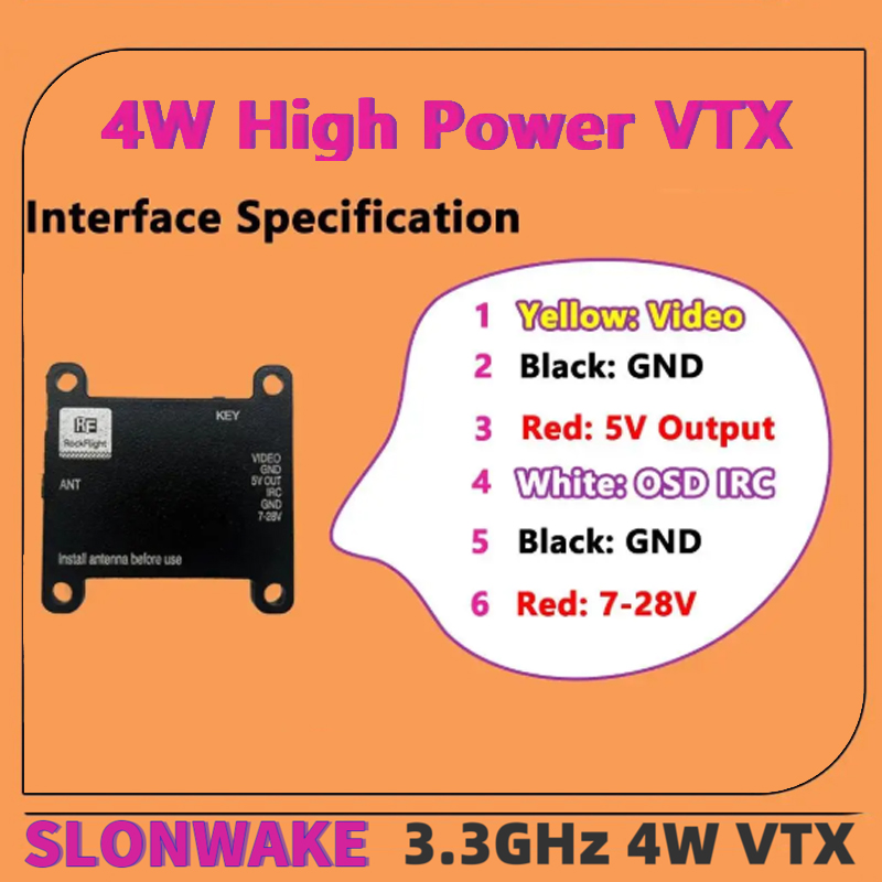 SLONWAKE FPV 3.3G 16CH 4000mW  – Vtx Video Transmitter recenzja i cena