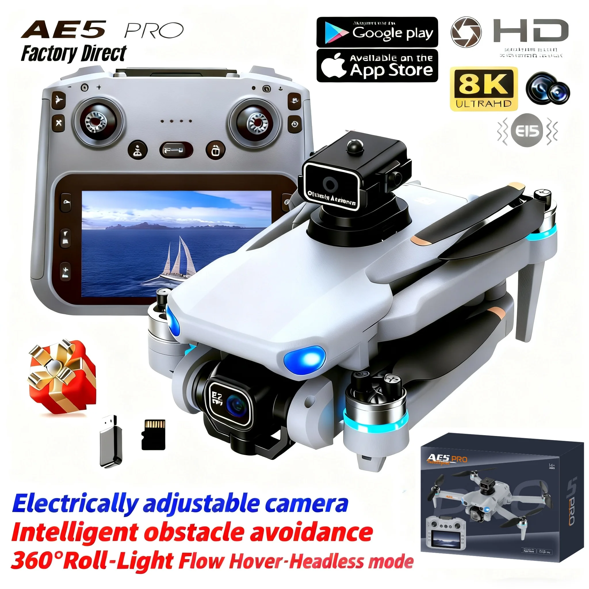 Dron AE5 Pro 8K HD, ekran 4,5  – Drone Pro Rc Ufo recenzja i cena